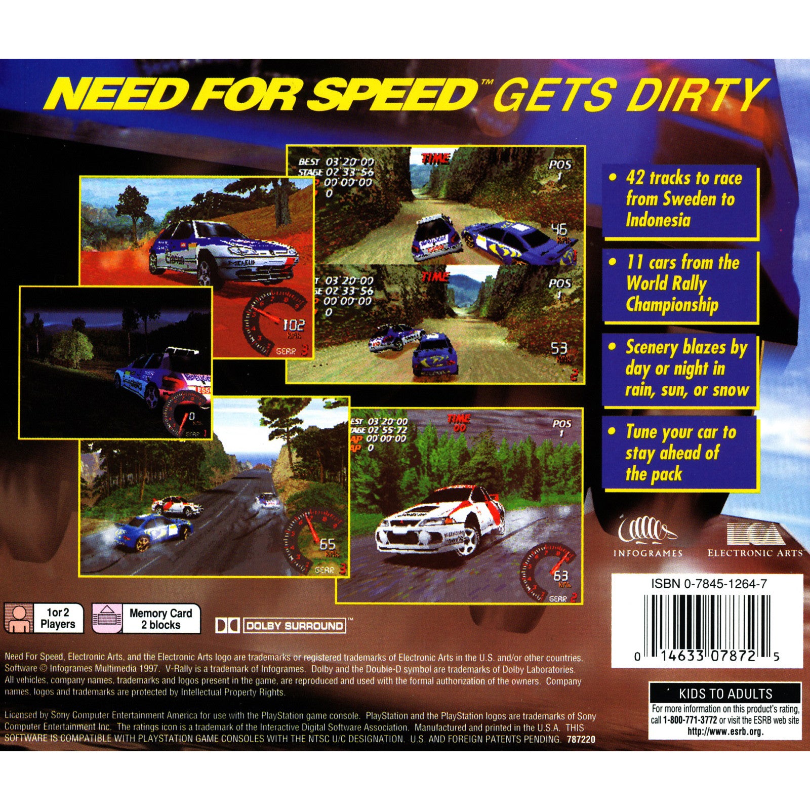 Need for Speed: V-Rally - PlayStation 1 Game - Complete